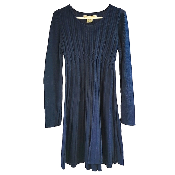 Max Studio Sweater Dress, Fitted, Pleated, Large, soft cotton Midi Tunic - Picture 2 of 12